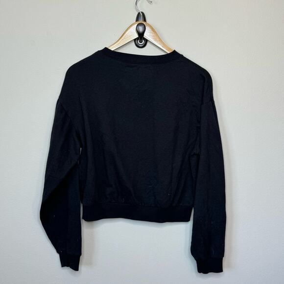 Def Leppard Black Long Sleeve Graphic Print Cropped Band Shirt Top Size M - Picture 4 of 5